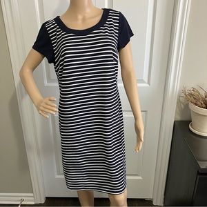 Nina K | dark blue & white stripes dress